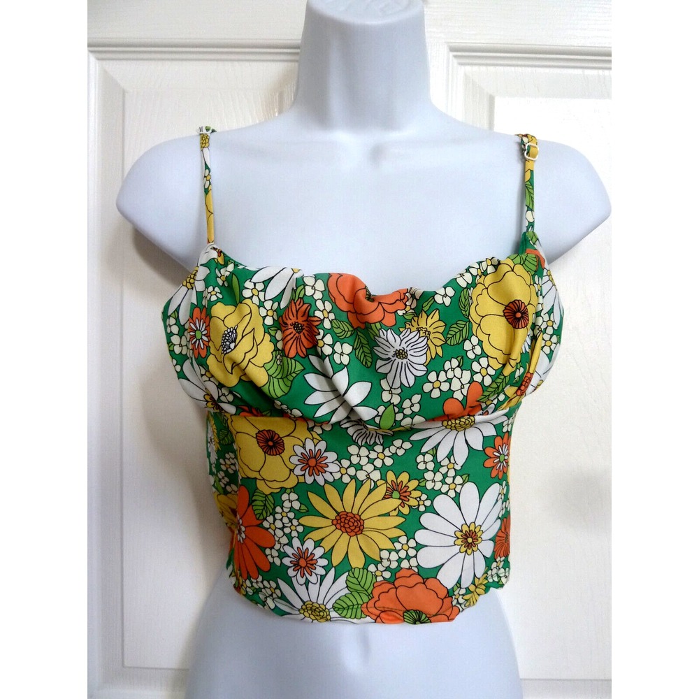 Altar'd State Sz Small Strappy Baby Doll Cropped Top Hippie Festival Floral